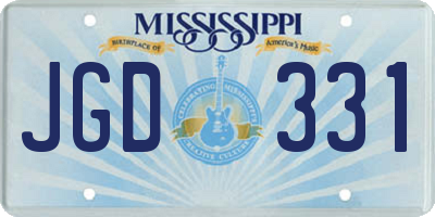 MS license plate JGD331