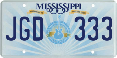 MS license plate JGD333