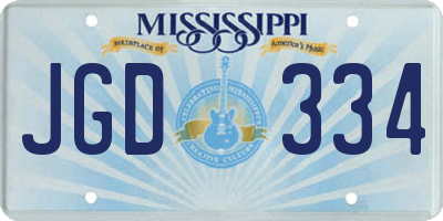 MS license plate JGD334