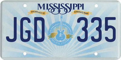 MS license plate JGD335