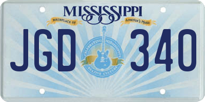 MS license plate JGD340