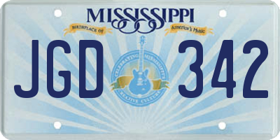 MS license plate JGD342