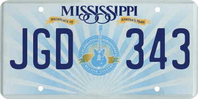 MS license plate JGD343