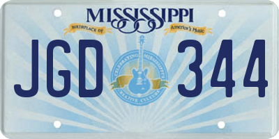 MS license plate JGD344