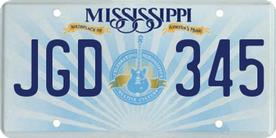 MS license plate JGD345