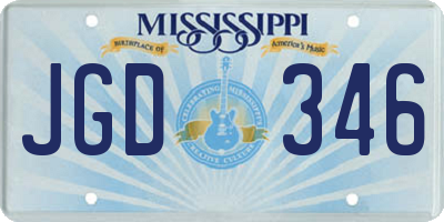 MS license plate JGD346