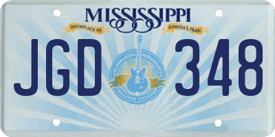 MS license plate JGD348
