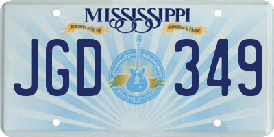 MS license plate JGD349