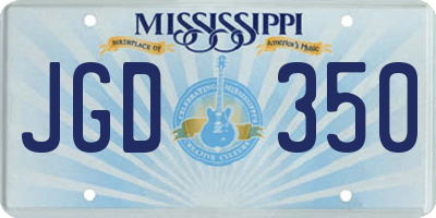 MS license plate JGD350
