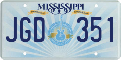 MS license plate JGD351
