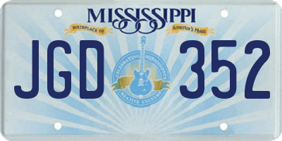 MS license plate JGD352