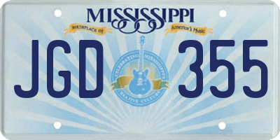 MS license plate JGD355