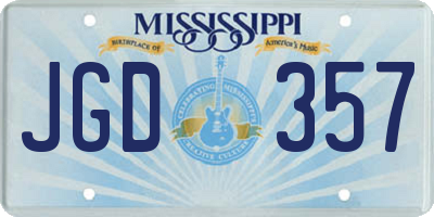 MS license plate JGD357