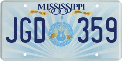 MS license plate JGD359