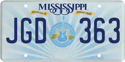MS license plate JGD363