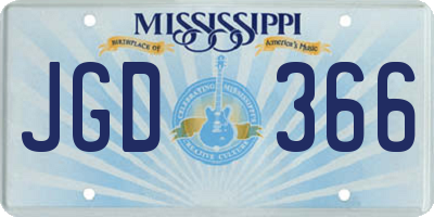MS license plate JGD366