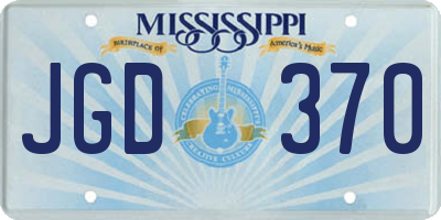 MS license plate JGD370
