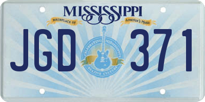 MS license plate JGD371