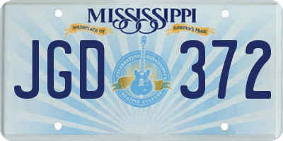 MS license plate JGD372