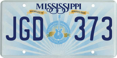 MS license plate JGD373