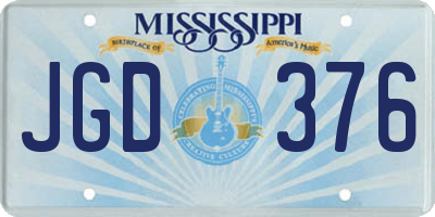 MS license plate JGD376