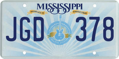 MS license plate JGD378