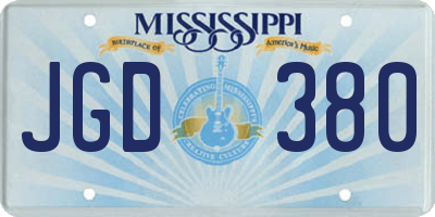 MS license plate JGD380
