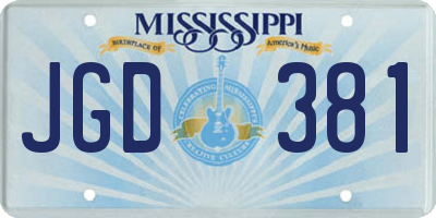 MS license plate JGD381