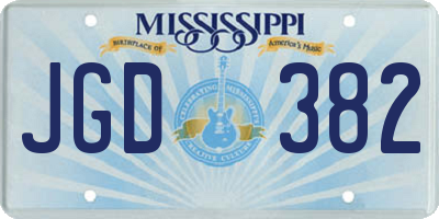 MS license plate JGD382