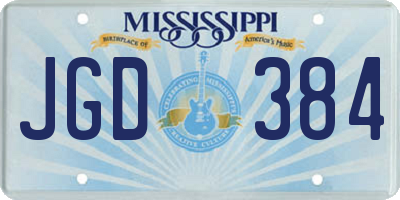 MS license plate JGD384