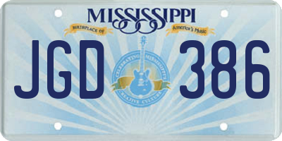 MS license plate JGD386