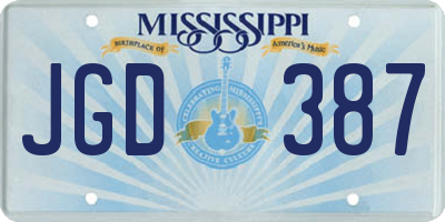 MS license plate JGD387