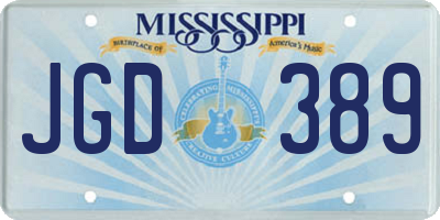 MS license plate JGD389