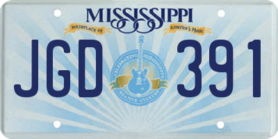 MS license plate JGD391