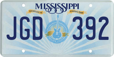 MS license plate JGD392
