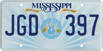 MS license plate JGD397