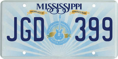 MS license plate JGD399
