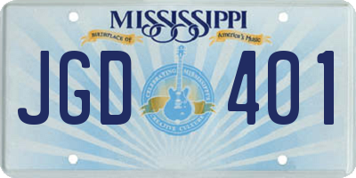 MS license plate JGD401