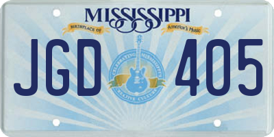 MS license plate JGD405