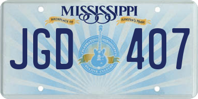 MS license plate JGD407