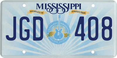 MS license plate JGD408