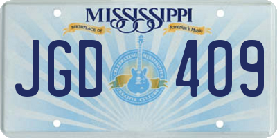 MS license plate JGD409