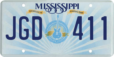 MS license plate JGD411