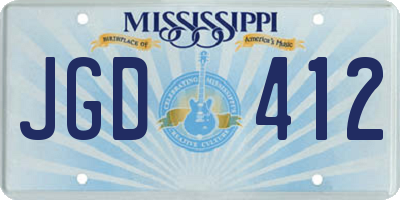 MS license plate JGD412