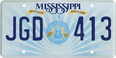 MS license plate JGD413