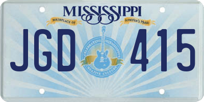 MS license plate JGD415