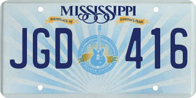 MS license plate JGD416