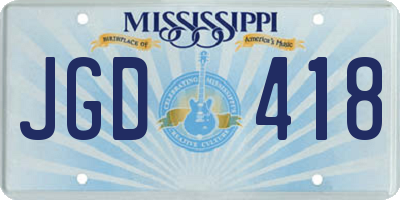 MS license plate JGD418