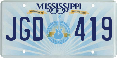 MS license plate JGD419