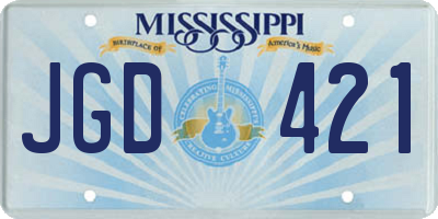 MS license plate JGD421